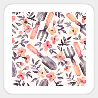 Spring Gardening - peach blossoms on cream Sticker